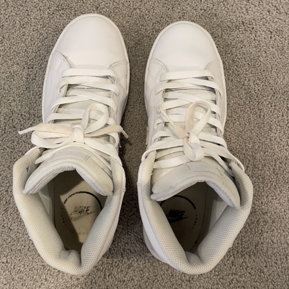 Nike court mid tops. White and tan Faux Snake skin swoosh. - Picture 3 of 8